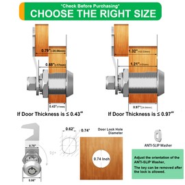 Hecfu 2 Pack Cabinet Locks RV Storage Locks, Tool Box Lock 5/8" Cam Lock Keyed Alike, Toolbox Locks Replacement Lock for File Cabinet Storage Door on Camper, Zinc Alloy