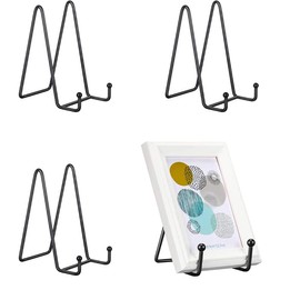 6 Inch Plate Stands For Display, 3 Packs Plate Holder Display Stand, Metal Frame Holder Stands For Book, Pictures, Photo Easel, Tabletop Artistic Work
