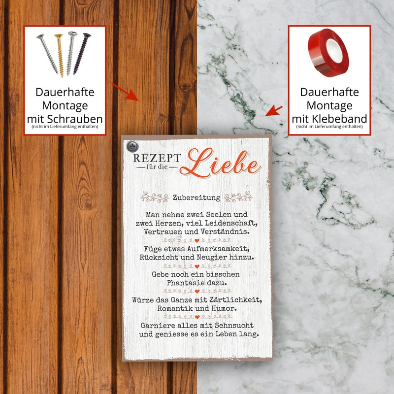 Recipe for Love - Home Sign with Quote as Gift