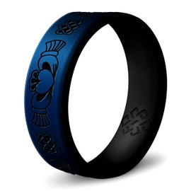 Knot Theory Claddagh Silicone Ring Men and Women - Metallic Blue Size 13 Wedding Band, Sports Activities, Breathable Comfort Fit 6mm Bandwidth