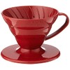 HARIO V60 Plastic Coffee Dripper, Red, Size 1