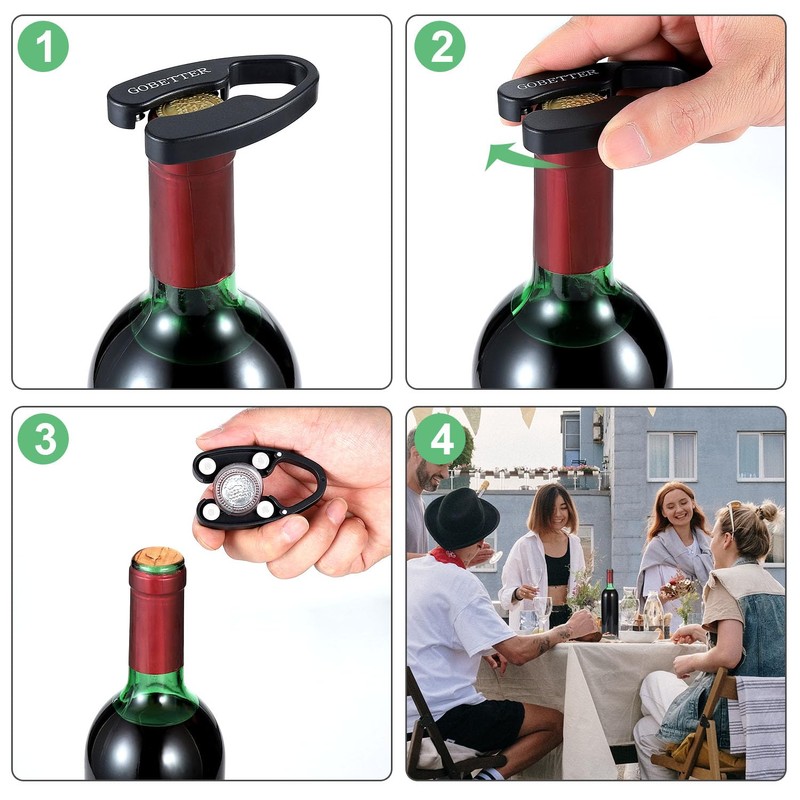 GOBETTER 2 Pcs Wine Foil Cutter Magnetic Design, 4 Stainless