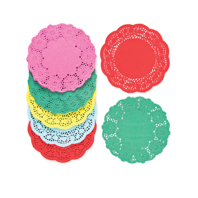 Baker Ross EV191 Coloured Paper Doilies Value Pack — ⁠Creative