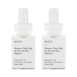 Pura and Brooklyn Candle Studio - Home Fragrance Scent for Air Diffusers - Aromatherapy Scents for Bedrooms & Living Rooms - Pura Scents for Smart Home Diffusers - 2 Pack - Maui