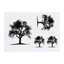 4 x 'Tree Silhouette' Temporary Tattoos - Water Resistant, Skin-Safe, Non-Toxic Transfers, Mixed Sizes (TO00082940)