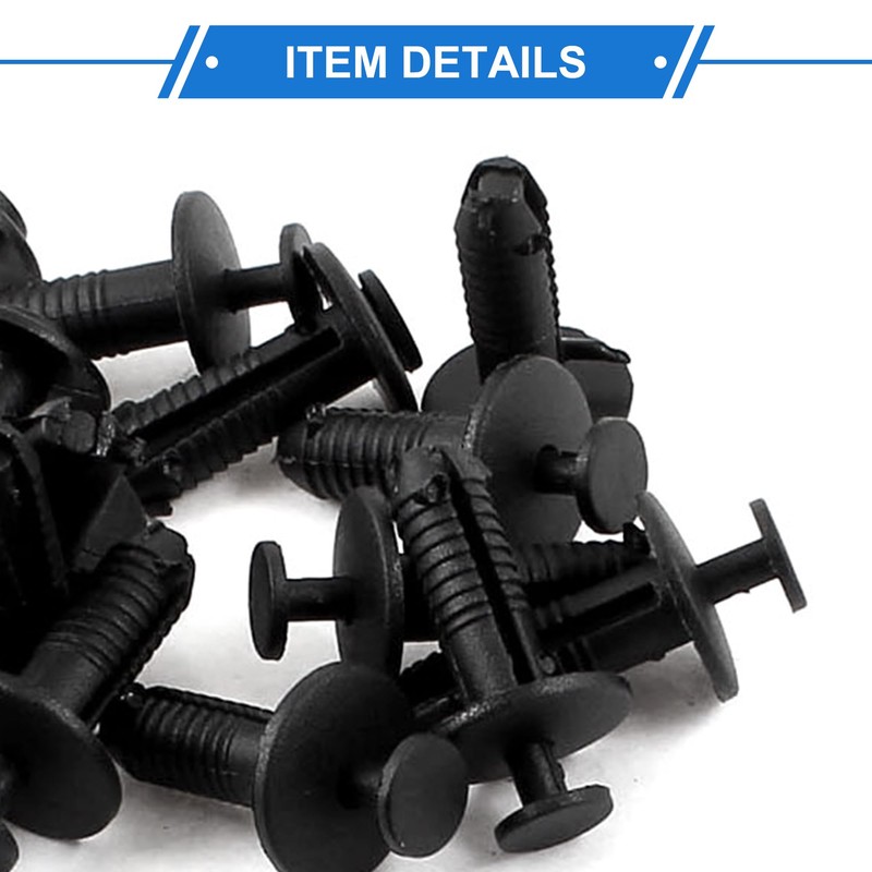 VekAuto 20 Pcs Rivet Clips, 6.5mm Retainer Clip Universal for