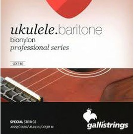 Galli Baritone Ukulele Strings, Steel, Custom Gauge 029 .040, .024w .030w