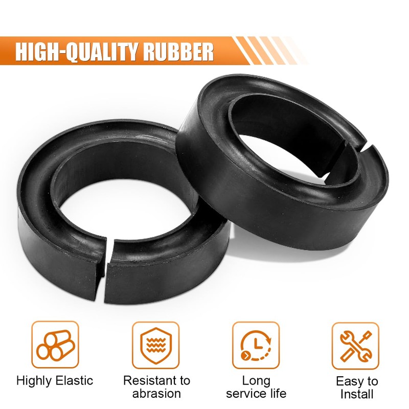 Car Heavy-Duty Round Rubber Coil Spring Spacers, Universal Coil Spring
