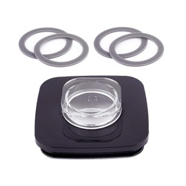 Timsec Replacement Blender Square Jar Lid 4903 and 4Packs Blender Gaskets Sealing O-Rings, 4" diameter Blender Cover with Removable Filler Cap Compatible with Oster and Osterizer Blenders 5 Cup Jar