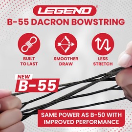 LEGEND Recurve Bow String - Dacron Bow String Replacement - Traditional Bowstrings - Recurve Bow Archery Accessories - Archery Equipment for Recurve Bows - Bowstring AMO 56 inch - 14 Strands