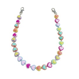 DIKJAK Rainbow Heart Pants Chain Resin Chains for Jeans, Dresses, and Party Outfits, Hip Hop keychain for Women