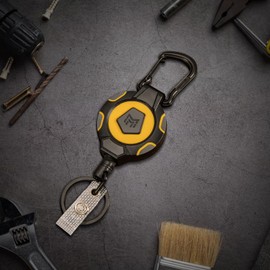 MNGARISTA 2-Pack Upgraded Retractable Keychain, 283.5 g Retraction, 80 cm Stainless Steel Cord, Heavy Duty Carabiner Badge Holder, ID Badge Reel with Badge Strap and Key Ring