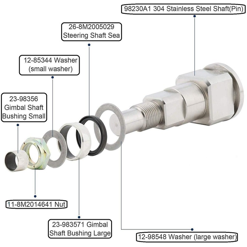 TITAN 757 PERFORMANCE Stainless Gimbal Steering Shaft Pin Kit Mercruiser