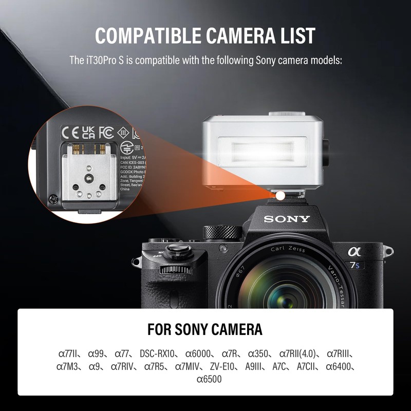 GODOX IT30pro-C/N/S/F/O Mini Flash Camera, Silver (IT30pro-C)