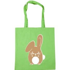 Hippowarehouse Beige Bunny rabbit Tote Shopping Gym Beach Bag 42cm x38cm, 10 litres