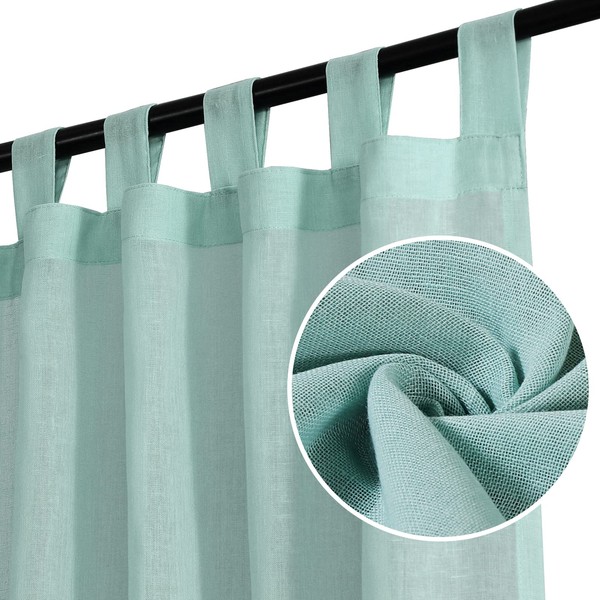 H.VERSAILTEX Linen Blended Sheer Curtains 72 Inches Length 2 Panels