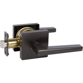 Delaney Hardware Vida Collection 353517 Passage Door Lever Handle Lock Set for Closet and Office, Bronze