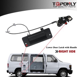 TQPONLY Lower Door Latch with Handle Assembly,Compatible with 2010-2014 Ford E150 E250 E350 Super Duty Passenger Side Hinged Door Left 40% Replaces AC2Z-15264A01-A