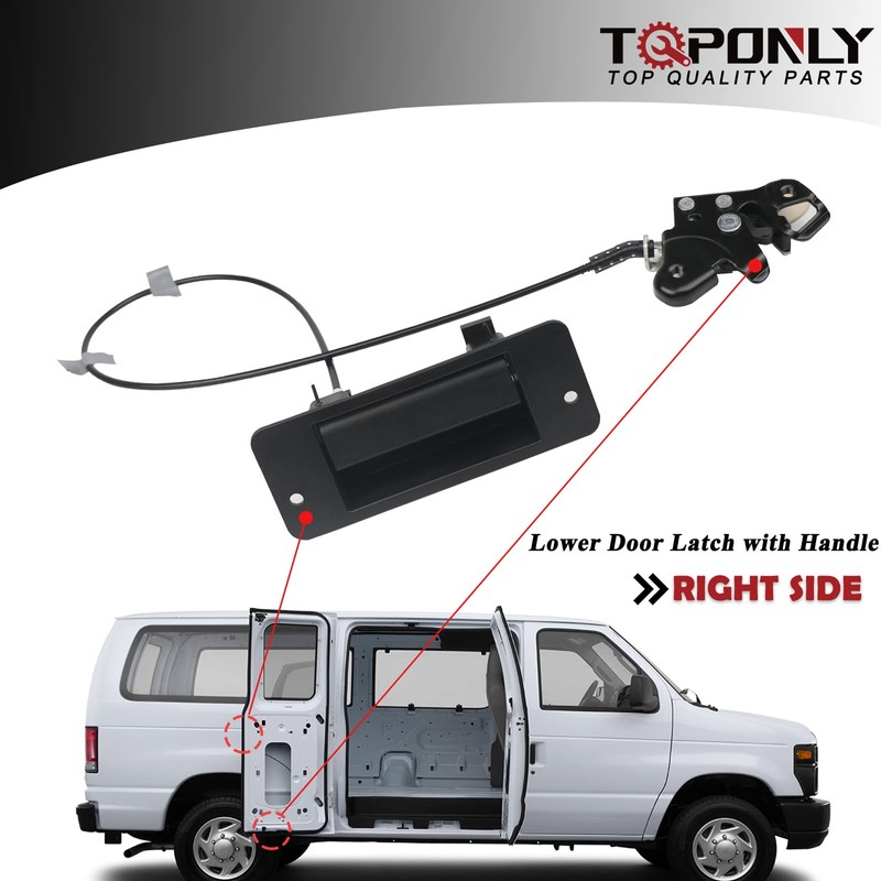TQPONLY Lower Door Latch with Handle Assembly,Compatible with 2010-2014 Ford