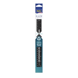 Helix 100% Recycled Plastic 30cm/12" Ruler Black 11601