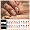FJSMTOPl French Tip Press on Nails Almond Medium Fake Nails