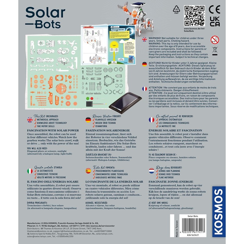 KOSMOS 617417 Solar Bots Multilingual Instructions - Robo-Fun for Children