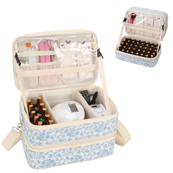 Ethereal Nail Polish Organizer Case Holds 50+ Bottles(15ml/0.5fl.oz) and Nail