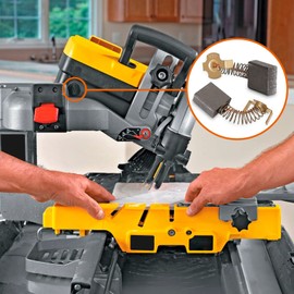 Replacement Carbon Brush 614367-00 5140024-30 for Dewalt Tile Saw - 2 Pack Carbon Motor Brushes with Leads for Dewalt DW713 DW715 DWS779 Miter Saw, Ridgid R4092, Ryobi Table Saw, Replace 0502025007