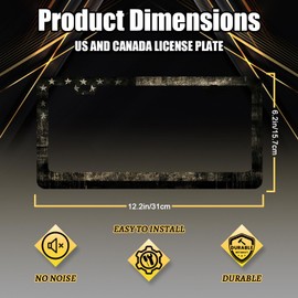 Vintage American Flag License Plate Frame USA Flag License Plate Holder Stainless Steel Funny Design with 2 Holes and Screws 12.3" x 6.3"