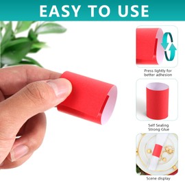 XINGYUNDEL Red Napkin Bands, Paper Napkin Rings Self Adhesive,Silverware Wraps Bands, 200 Pcs/Red,NB-200-4Red