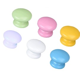 Tingz Pack of 6 Drawer Knobs, Furniture Knobs, Natural Wooden Handles, Round Mushroom Pull Handles, Dresser Knobs, Furniture Handle, Modern, with Round Top Top, Knob for Cupboard, Drawer, Kitchen