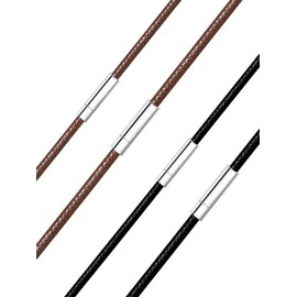 Richsteel String Necklace, Black, Necklace Chain, For Pendants, Men's Accessories, Simple, Waterproof, Hypoallergenic, 15.7–29.5 inches (40–75 cm), No Gemstone