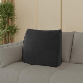 Daneey Back Pillow for Sitting in Bed, Back Support Pillow for Couch, Back Pillow for Couch Replacement, Removable Velvet Cover, Black