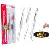 Professional Chef Plating Tweezers, 16cm/6.3-Inches Set of 3 (Straight, Curved