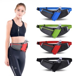 NEUSOP Belt Bag Hydration Belt Sports Running Belt with Water Bottle Bum Bag for Men Women Belt Bag Sports Hydration Belt Waistpacks for Outdoors Fitness Marathon Jogging Cycling, Green