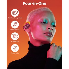 GaNspeed 4-in-1 Wireless Earbuds Bluetooth 5.4 Headphones for Music Playing, Phone Calls, 135-Languages AI Real-Time Translator Earbuds for iOS Android, Ideal for Workout Running Travel Learning