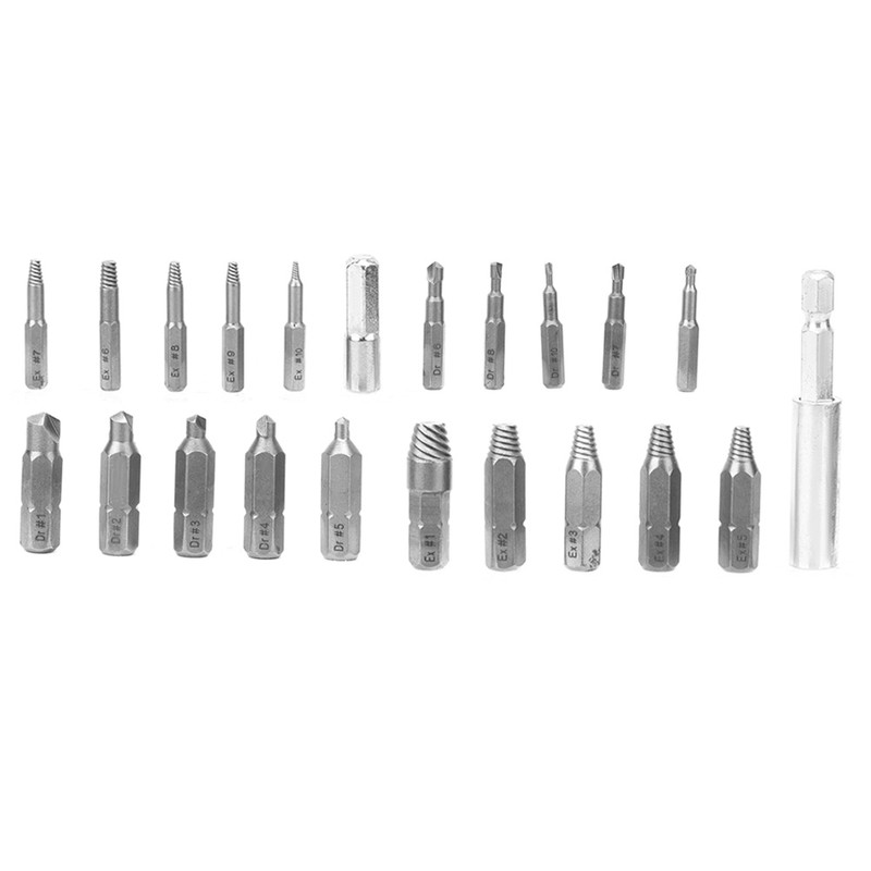 22PCs Screw Extractor Left Hand Thread Tool Set Durable Hardware