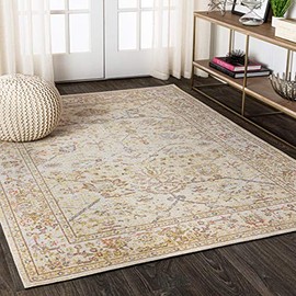 JONATHAN Y Alba Modern Faded Peshawar Area Rug, 5'3" x 7'7", Ivory