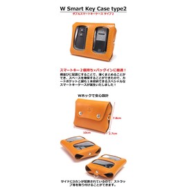 Ricky's Double Smart Key Case, Type II, Compatible with Almost All Models, Storage of 2 Smart Keys, Side by Side Wallet, Card Holder, Key Case, Clear Window, YKKAP LIXIL Men's, Women's, Genuine