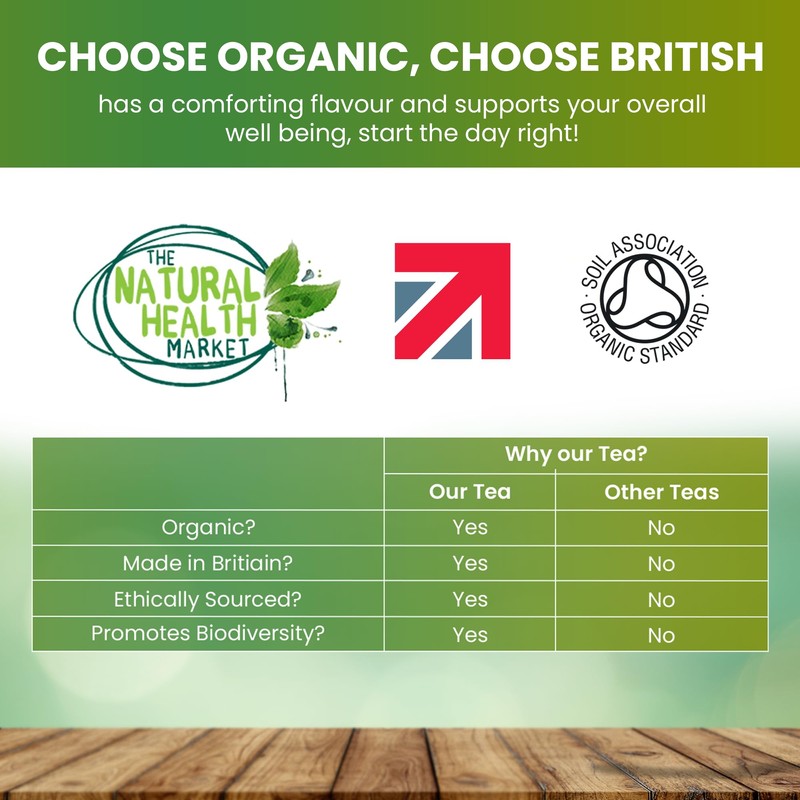 The Natural Health Market, Organic Ginger Tea Bags - 100