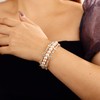 YERTTER 3-Row Wedding 1920s Pearl Wrap Cuff Bangle Pearl Crystal