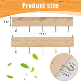 SoeKoa Premium Bamboo Measuring Cups and Spoons Rack, Measuring Cup Organizer Rack Suitable for Kitchen Hanging Cups and Spoons, Including Screw and Adhesive Mounting（2 pcs）