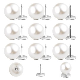 ZLMCUJE 10 Sets 14mm No Sew Pearl Buttons Brooch Fixed pins Removable Reusable for Coat Cardigan and Other DIY Craft