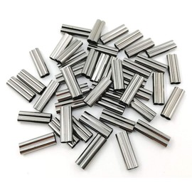 Barrel Crimp Sleeves Copper Aluminum Fishing Monofilament Line Tube Connectors Sinlge Double Crimping Loop Sleeves Fishing Wire Leader Kit Double 2.3mm