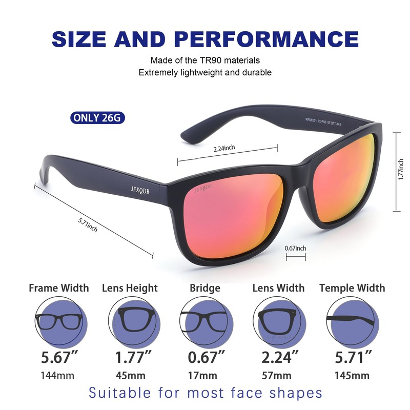 JFXQDR Polarized Sunglasses for Men and Women, XL Square Sun