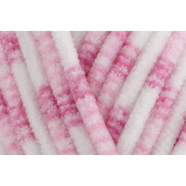 King Cole Yummy Chunky Crochet Yarn, 100% Polyester Plush Texture Knitting Wool for Blankets, Throws, Scarves & Shawls - 100g Ball - Raspberry Ripple (2213) - Single (1 Ball)