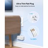 TROND Outlet Extender with 6 Inch Cord, Flat Plug Adapter