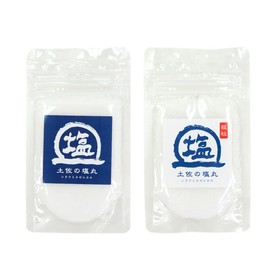 0058BLWH Salt, 1.1 oz (30 g), Set of 2, Coarse Grains, Blue Maru, Salt, Made in Japan, Tosa-no-Shiomaru, Kochi Prefecture, Domestic Salt, White Blue Set