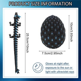 UOY 3D Dragon in the Egg, 3D Printed Dragon with Dragon Egg, Movable Dragon & 3D Printed Egg Dragon Toy for Home, Living Room, Children, Lotus