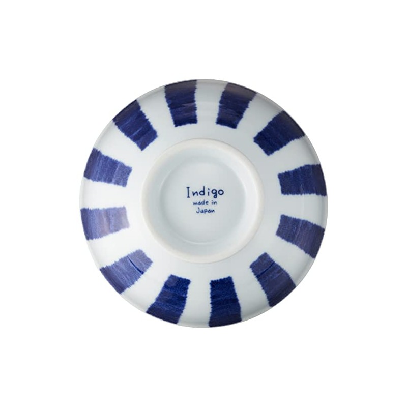 Hasamiyaki 32534 Indigo Aidama Lightweight Rice Bowl, Indigo Dyed Tokusa